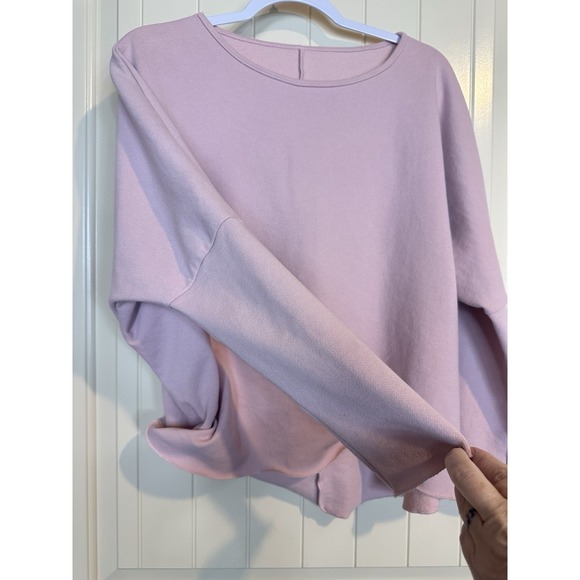 Oversized Top Womens Pink knit relaxed oversize shirt casual comfort sz Medium - Picture 2 of 5